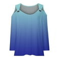 thumbnail image 4 of Jalioing Womens Long Sleeve Top Gradient Color Shirts Plus Size Cold Shoulder Chain Strap Tops, 4 of 5