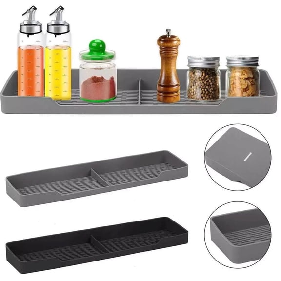 HAVELOR Magnetic Stove Spice Rack, 14.96 in Silicone Organizer with 6 Magnets, Zero-Install Storage for Stovetop, Keep Cooking Spices Secure and Within Reach(Black,1pcs)