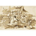 thumbnail image 2 of Lorenzo Baldissera Tiepolo 24x18 Gold Ornate Framed and Double Matted Museum Art Print Titled - Philosophers Instructing Pupils by an Antique Sarcophagus (Mid-18th Century), 2 of 4