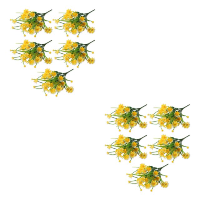 relayinert 5pcs/set Space With Artificial Daisies Realistic Appearance And Low Maintenance yellow 2Set