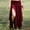 Wine, variant on Womens High Waist Maxi Skirt Side Slit A-Line Flared Solid Color Casual Skirt Wine