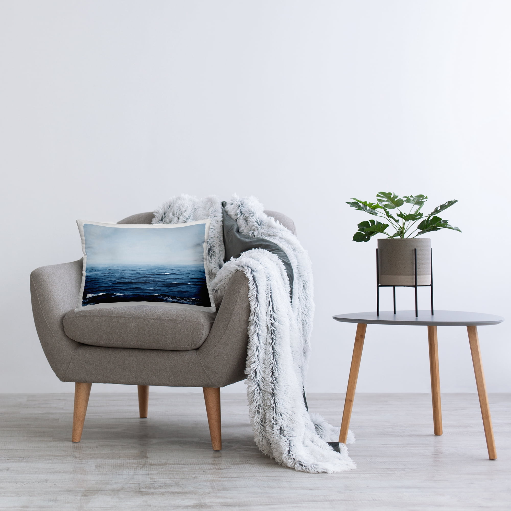 Stupell Industries Rolling Sea Waves Decorative Printed Throw Pillow, 14 x 20