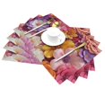 Silk Flower PVC meal mat, dining table mat PVC washable woven vinyl