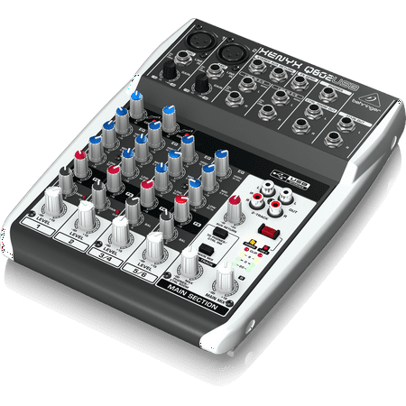 Behringer Q802USB 8-Input 2-Bus USB Audio Interface Mixer w/ XENYX Mic Preamps British EQ, Compressors & (Best Audio Interface For Ableton 2019)