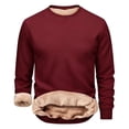 thumbnail image 4 of Chiccall Mens Fleece Sweatshirts Crewneck Long Sleeve Solid Pullover Tops Fall Winter Warm Comfy Casual Loose Fit Sweatshirts, 4 of 5