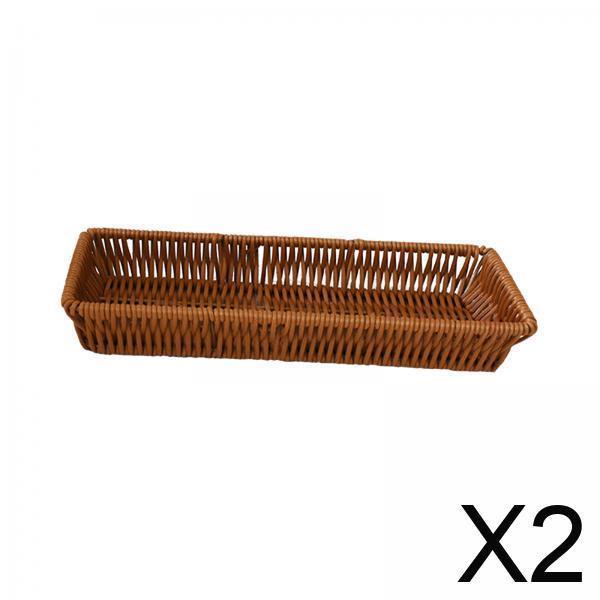 Cesta tejida,Cesta de mimbre para cubiertos Cestas tejidas rectangulares,Cestas de frutas tejidas hechas a mano para cocina,Cesta de mimbre tejida Cestas de frutas para alimentos,Cesta