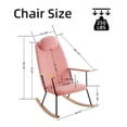 thumbnail image 4 of Adjustable Headrest Pillow Rocking Chair, Teddy Fabric Upholstered Glider Rocker with High Backrest, Modern Rocking Accent Chairs Comfy Side Chair for Nursery, Bedroom, Living Room (Pink), 4 of 8