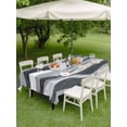 thumbnail image 4 of Outdoor Tablecloth with Umbrella Hole for Patio/Picnic/Party/Camping, Black Grey Ombre Waterproof Table Cloth Rectangle Table Cover Washable, Modern Moire Abstract Art Aesthetics (52"x 70"), 4 of 9