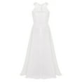 thumbnail image 3 of Runhomal Kids Chiffon Sleeveless Floral Lace Flower Girls Dress Wedding Birthday Party Pageant Maxi White 14, 3 of 6