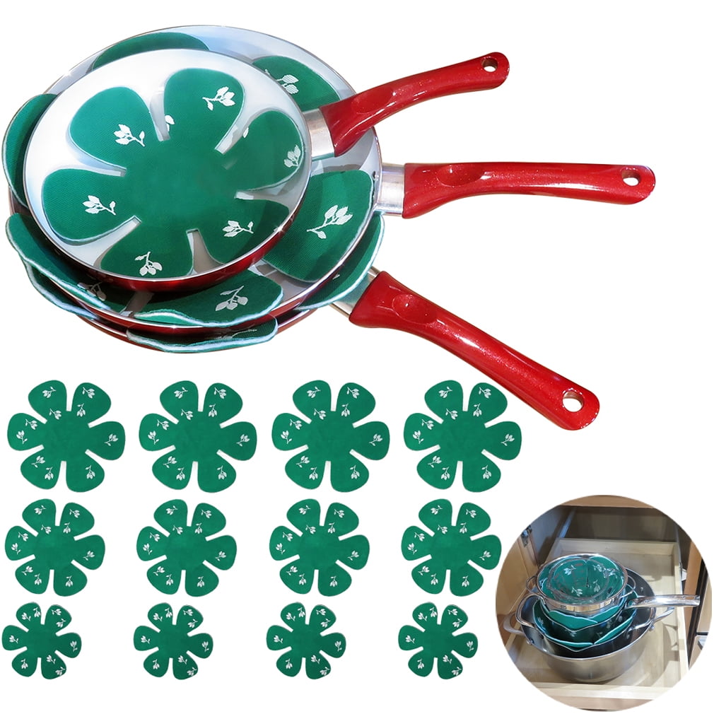 Evelots 12 Pack Pot/Pan Scratch ProtectorSoft FeltCeramic/Glass