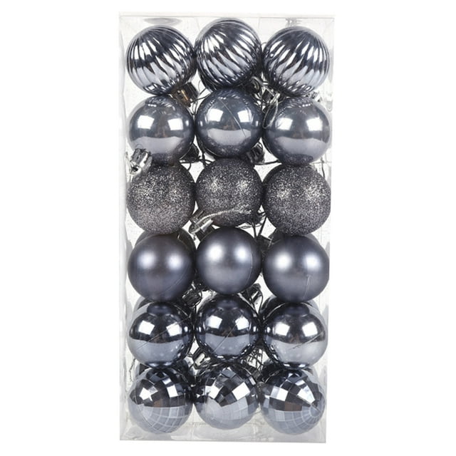 HEVIRGO 36Pcs 4cm Christmas Pendant Electroplating Fine Workmanship with Hanging Hole Colorfast Unbreakable Xmas Ornament Accessory Hanging Christmas Tree Decoration Baubles for Party