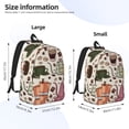 thumbnail image 3 of Lsque Vintage Coffee Pattern Canvas Daypack, Durable Backpack, High-quality Versatile Backpack,Vintage Compact Backpack-Small, 3 of 6