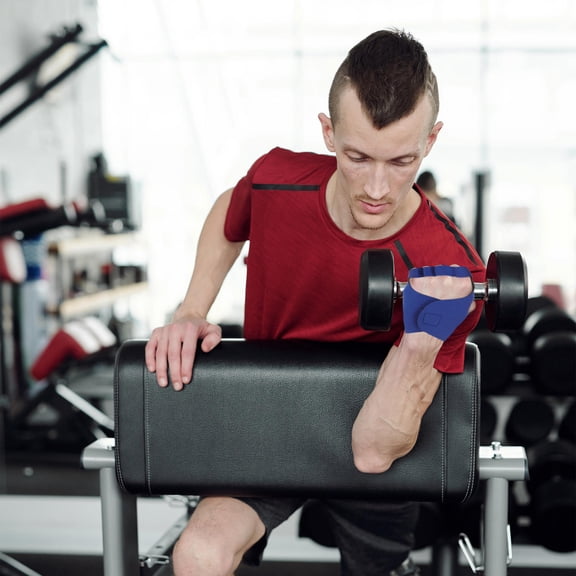 PAMINGONO Lifting Gloves for Men Blue 1 Pair 5.5x3.9in Nylon Fitness Palm Protect