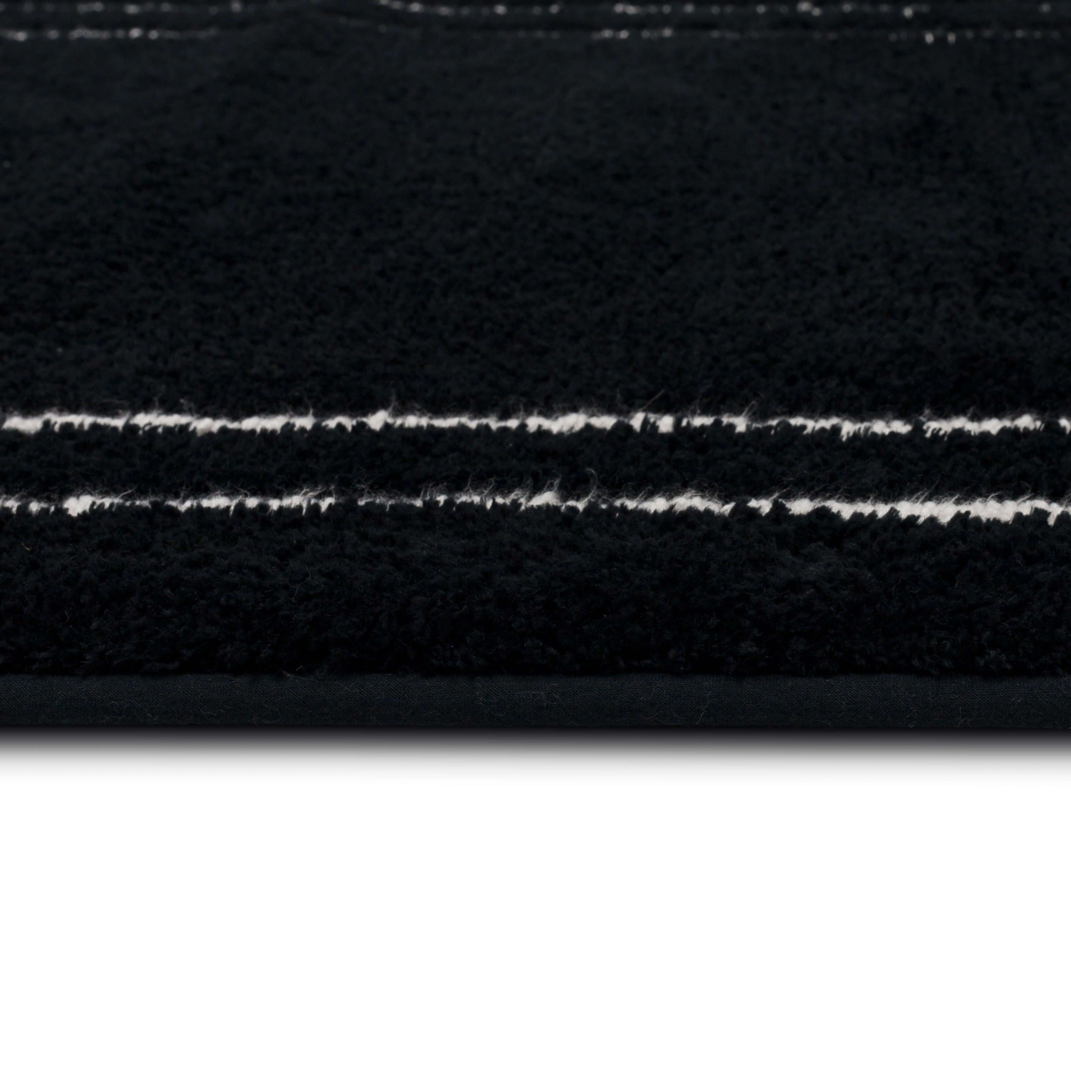 Mohawk Corona Bath Mat Soft Absorbent Quick Dry Machine Washable Non-Slip Bathroom Mat, Black/White, 24" x 40"
