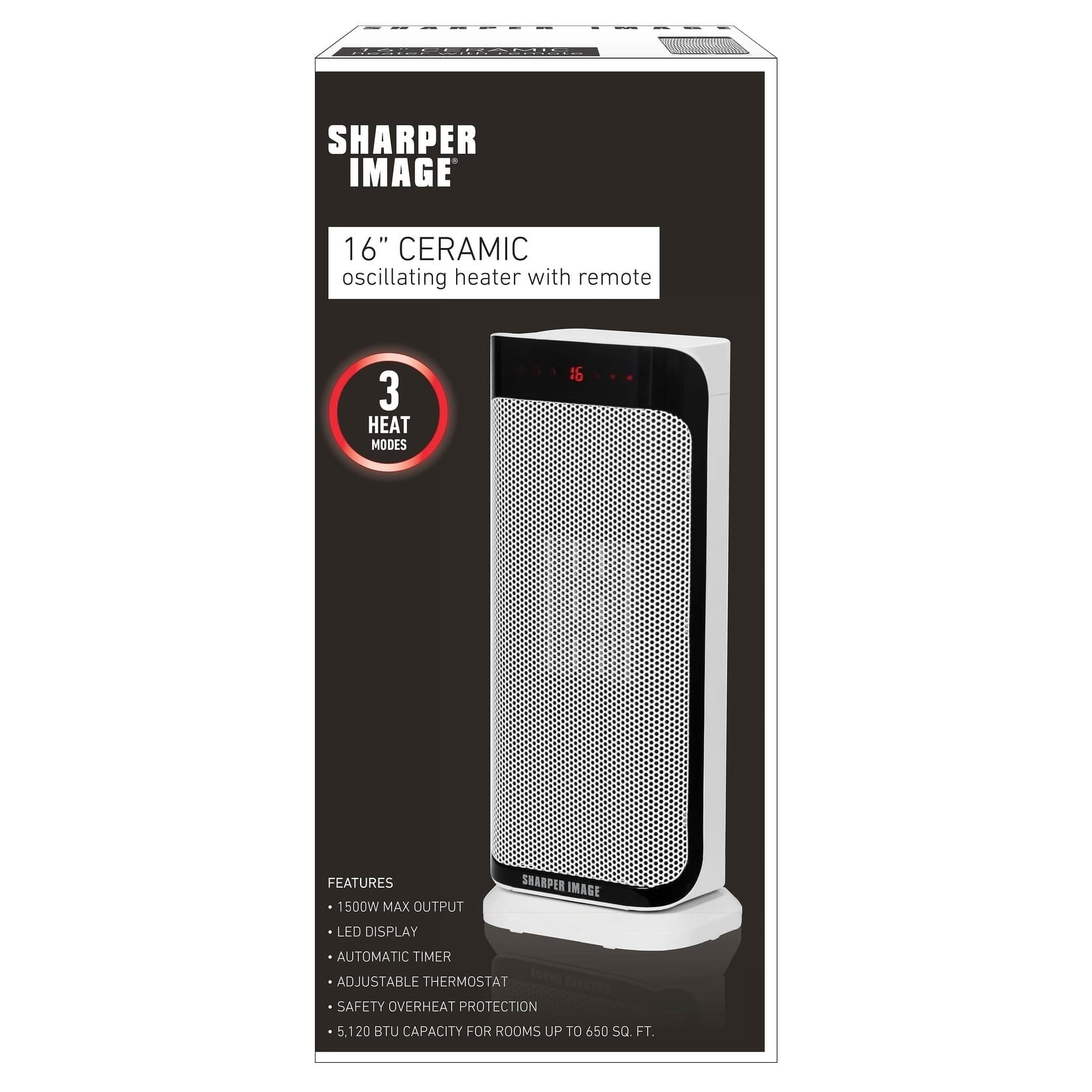Sharper Image 16 ETL Certified Ceramic Tower Heater with Remote Control -  Walmart.com