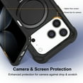 thumbnail image 3 of for iPhone 17 Pro Case, [Compatible with MagSafe][Shockproof Military Grade][Sturdy Kickstand & Magnetic Ring Holder] Hybrid TPU Silicone+Hard PC Back Phone Case for iPhone 17 Pro,Black, 3 of 6