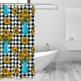 thumbnail image 2 of Shower Curtain, Bright sunflowers jug buffalo check plaid Waterproof Fabric Plastic Shower Curtain, Drying Fast Bathroom Curtain with 9 Buttonholes, Ruffle Shower Curtain 60x72in, 2 of 8