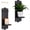 Black, variant on Sziqiqi Set of 2 Brown Wooden Wall Candle Sconces - Gothic Distressed Candle Holders Shelf for Pillar Candles & Tealights, French Country Wall Decor (15.75x5.1in)