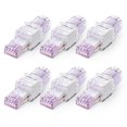 thumbnail image 1 of VCELINK CAT6 Connecteur RJ45 Sans Outil, Prise UTP Réutilisable Compacte Sans Sertissage pour Terminaison sur le Terrain pour Câbles Ethernet 23-26 AWG, 1000 Mbps, Transparent, 1 of 9
