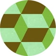 thumbnail image 1 of Ahgly Company Indoor Round Patterned Olive Green Area Rugs, 4' Round, 1 of 1