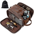 thumbnail image 1 of Water-resistant Leather Toiletry Bag For Men Large Travel Wash Bag, 1 of 5