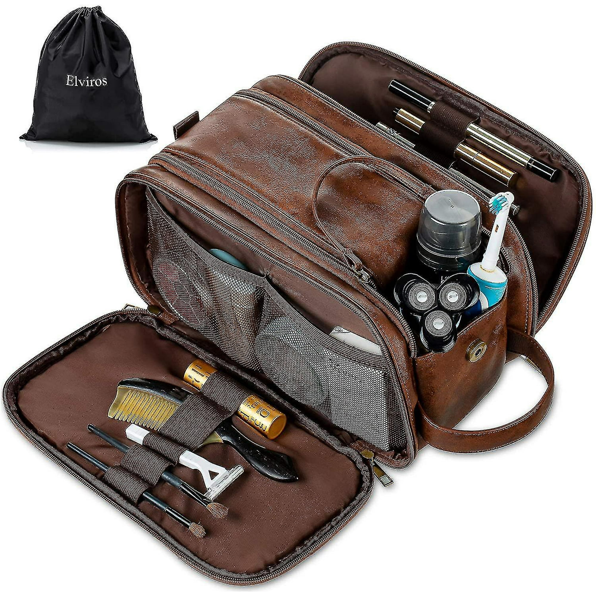 Leather toiletry bag new arrivals