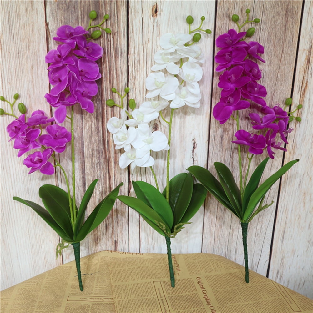 1PC Artificial Butterfly Orchid Silk Leaf Fake Flower Home Wedding Party Decor 
