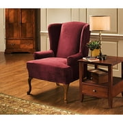 Plush 1 Piece Wing Chair, Merlot