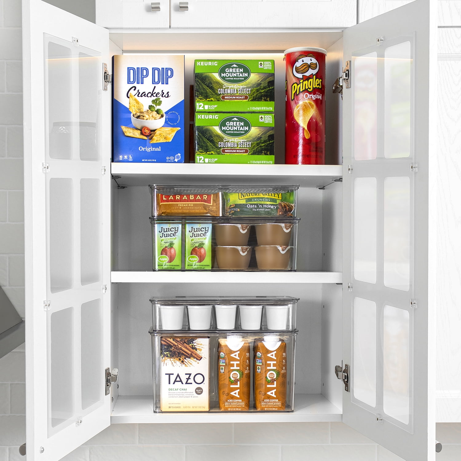 Sorbus Organizer Bins, with lids, Kitchen Pantry Organization Storage bins, for fridge, freezer, Food Storage, containers for organizing, Cabinet Organizers
