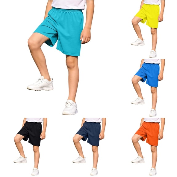 Bigetiay Boys Pants Sports Shorts for Children Fitness Running Football Competition Training Suitable Ages 5 13, Size 9-10 Years