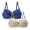 Dark Blue、Beige, variant on Women's 2-Pack Plus Size Sexy Floral Lace Full Coverage Underwire Padded Bras - Large Bust Lingerie 90D