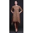 thumbnail image 3 of Bimba Brown Leaves & Camellia Kanjiro Floral Printed Tops For Women Asymmetric Kurti Summer Dress For Girls XXX-Large, 3 of 6