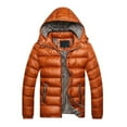 thumbnail image 2 of Men Winter Stand Collar Hooded Down Jacket Slim Fit Cotton Padded Coat Outwear, 2 of 7