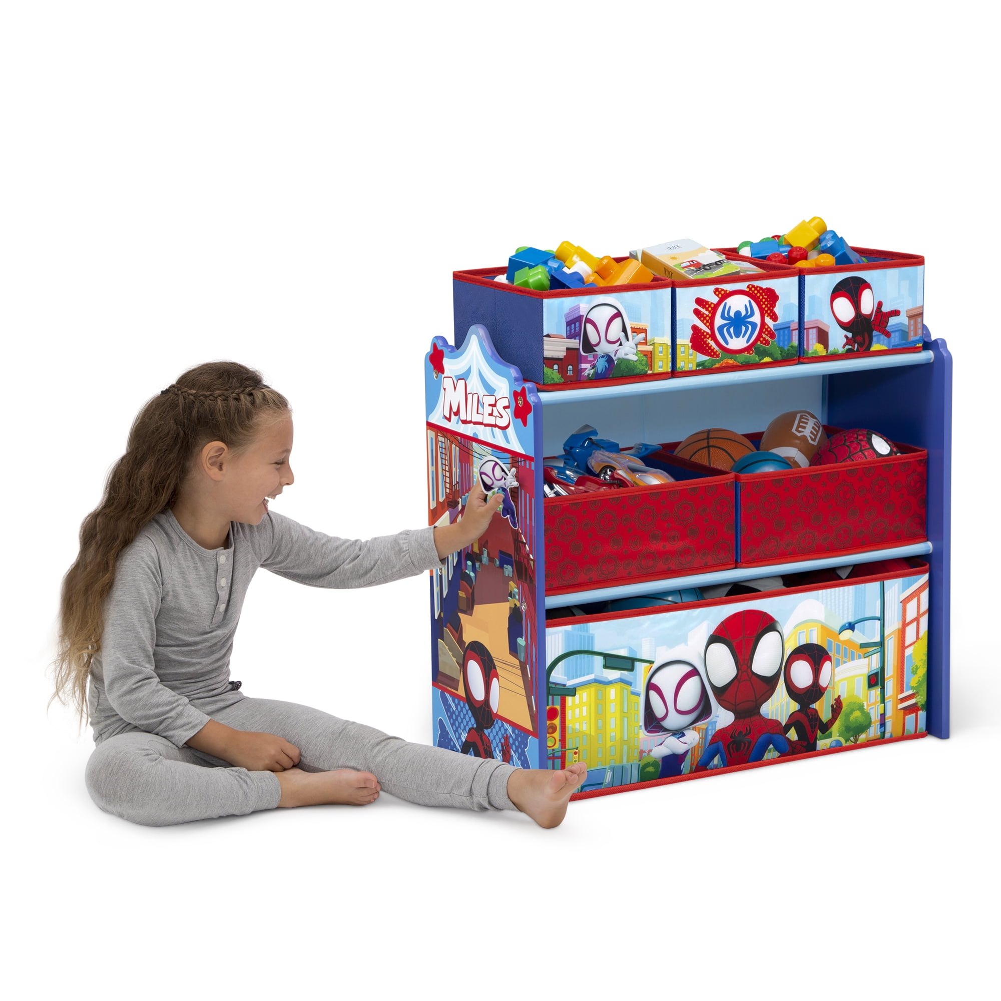 Spidey and Friends Design & Store 6 Bin Toy Storage Organizer by Delta Children