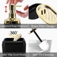thumbnail image 4 of Black Bathroom Accessories Set with Shower Curtain, Rugs, Trash Can, Soap Dispenser and Dish, 4 of 7