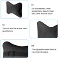 thumbnail image 3 of 1 Piece Suede Car Headrest Pillow Soft Comfortable Breathable with Adjustable Strap Vehicle Seat Neck Support Cushion Ergonomic Design Auto Head Rest Pad, Black, 3 of 10