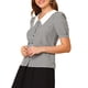 thumbnail image 4 of CAMISA DE MUJER CON CUELLO DE CONTRASTE A CUADROS Y MANGAS ABULLONADAS XL NEGRA, 4 of 6