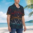 thumbnail image 6 of Uemuo Cartoon Sharks Printed Regular Fit Short Sleeve Casual Hawaiian Shirt for Men,Aloha shirt,Tropical shirt,Floral print shirt,Vacation Beach shirt-Small, 6 of 9