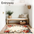 thumbnail image 3 of ODIKA 6' x 9' Machine Washable Non-Slip Area Rug, Floral peony High Traffic Rug, Beige, 86877, 3 of 7