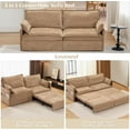 thumbnail image 5 of Modern Convertible Sleeper Sofa with USB Charging, King-size Corduroy Upholstery Sofa Bed, Brown, 5 of 8