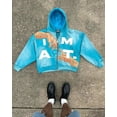 thumbnail image 4 of Chaqueta con estampado de letras coloridas de estilo callejero europeo y americano para mujer, sudadera con capucha informal con cremallera estilo hip hop gótico Y2k Harajuku, 4 of 6