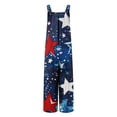 thumbnail image 5 of 4Th of July Jumpsuits for Women Dressy Square Neck Sleeveless Baggy Overalls with Pockets Casual Rompers, 5 of 7
