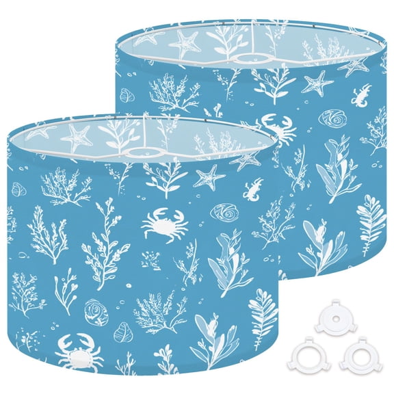 Lamp Shades Set of 2 Easy Assembly Drum Lampshades for Table Lamps Floor Lamps Pendant Light 13"x13"x10" Replacement Lamp Shade