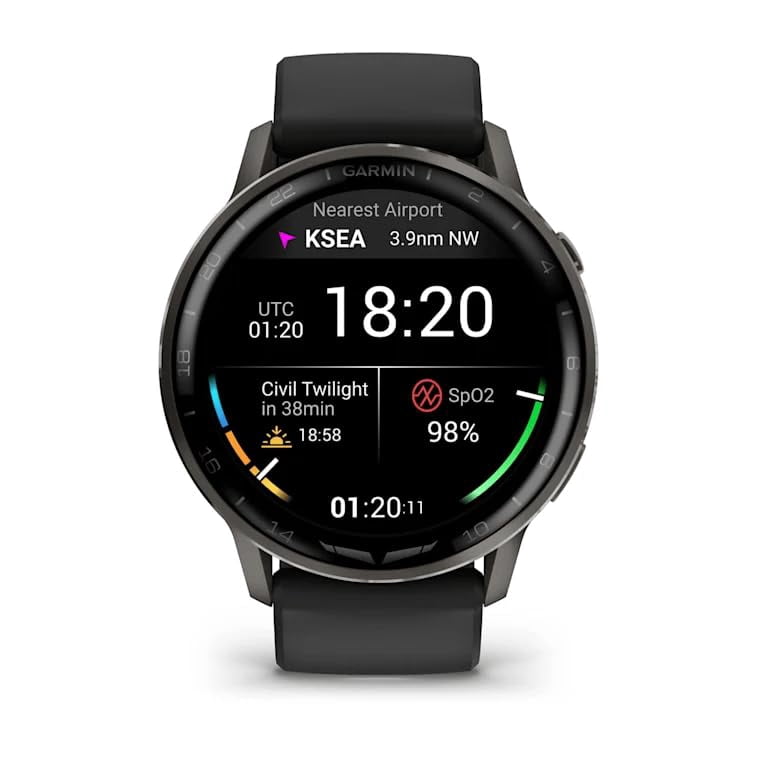 Garmin D2 Air X15 Slate with Black Silicone Band