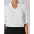 thumbnail image 4 of DARING DIVA Contrast Color Short Sleeve Work Pencil Dress S Black, 4 of 6