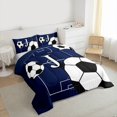 thumbnail image 3 of Castle Fairy Initial Alphabet J Boy Bedding Comforter Set 2pcs,Soccer Gamer Twin Comforter Sets Microfiber,Sport Theme Breathable Bedding Set,Breathable Home Decor,Reversible, 3 of 8