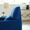 thumbnail image 3 of Armchair Accent Chair, Blue Navy, Velvet, Modern Contemporary, Mid Century Living Hotel Lounge Cafe Lobby, 3 of 8