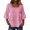 A-Pink, variant on Womens Blouses 3/4 Sleeve Ruffle Bell Sleeve T Shirts Loose Solid Color Square Neck Pullover Lace Casual Fall Tops Purple 2XL
