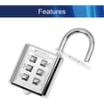 thumbnail image 3 of HUGFEGWE 6 Digit Combination Padlock Push Button Lock for Suitcase Luggage Drawer Door Toolbox,Fixed Gym Cabinet Door Toolbox Padlock Gym Sports School and Employee Lock, Silver 1Pcs UA824-6863, 3 of 7