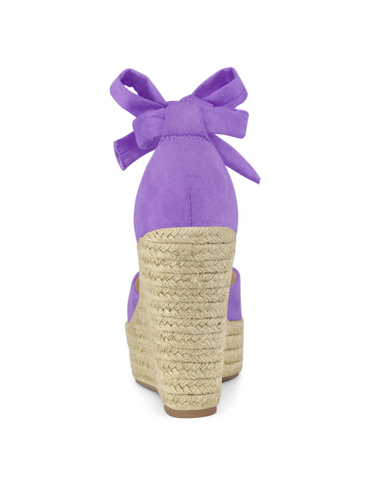 Unique Bargains Women's Espadrilles Tie Up Ankle Strap Sandals Purple (Size 7.5)